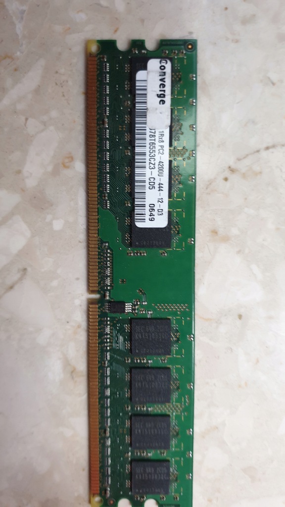 Ram SAMSUNG 512MB 2Rx8 PC2-4200U-444 DDR2 533MHz