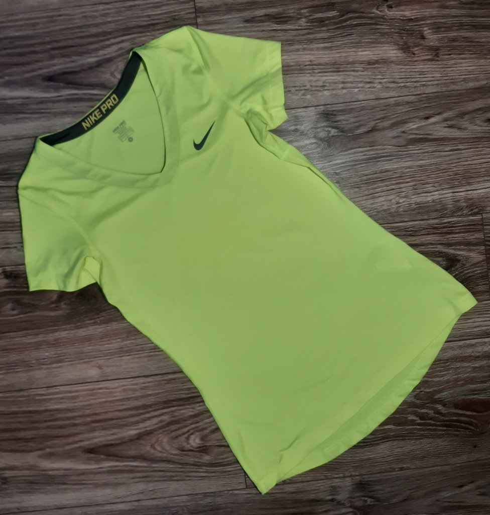 NIKE PRO ___DRI FIT__ koszulka żółta neon rozm M