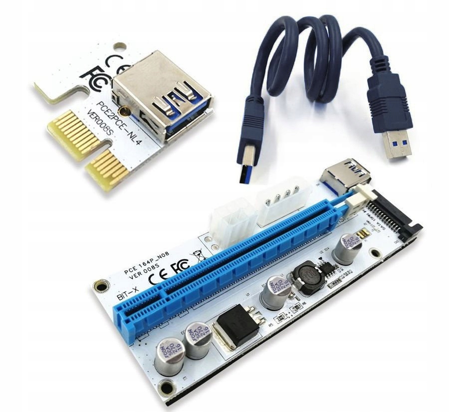 Купить 10x Riser008S USB3.0 PCI-E1-16x с питанием от 6PIN SATA: отзывы, фото, характеристики в интерне-магазине Aredi.ru