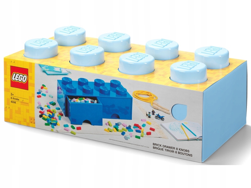 Pojemnik na LEGO z szufladkami Brick 8 Turkus