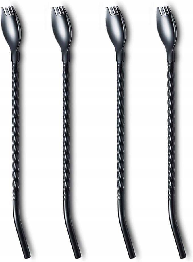 ŁYŻECZKA RURKA SŁOMKA DO NAPOJÓW HERBATY KAWY DRINKÓW DESERÓW zestaw 4 szt