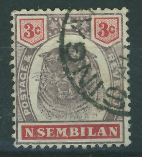 Malay N. Sembilan 3 cents - Tygrys