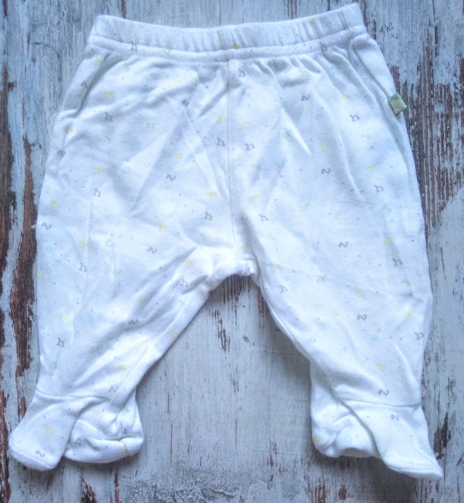 MOTHERCARE PÓŁŚPIOCHY COTTON WHITE LITERKI 56+