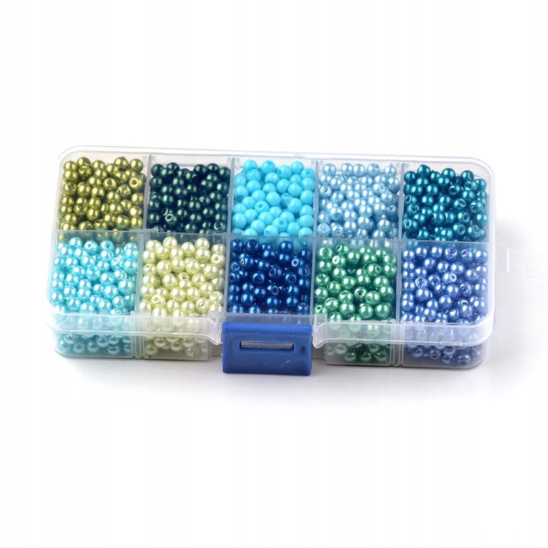 zkor02 Zestaw perły woskowane kule 6mm 10 kolorów