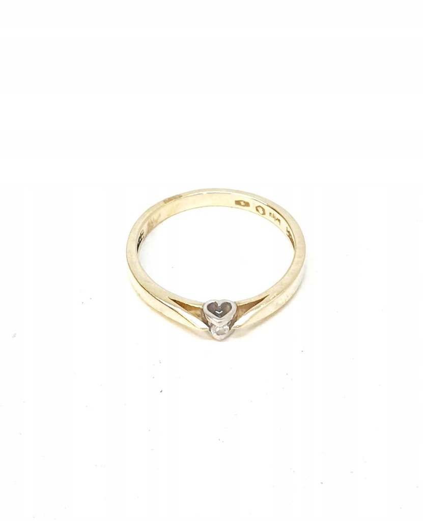 Złoty pierścionek pr.585 1,65g r.12 briju serce