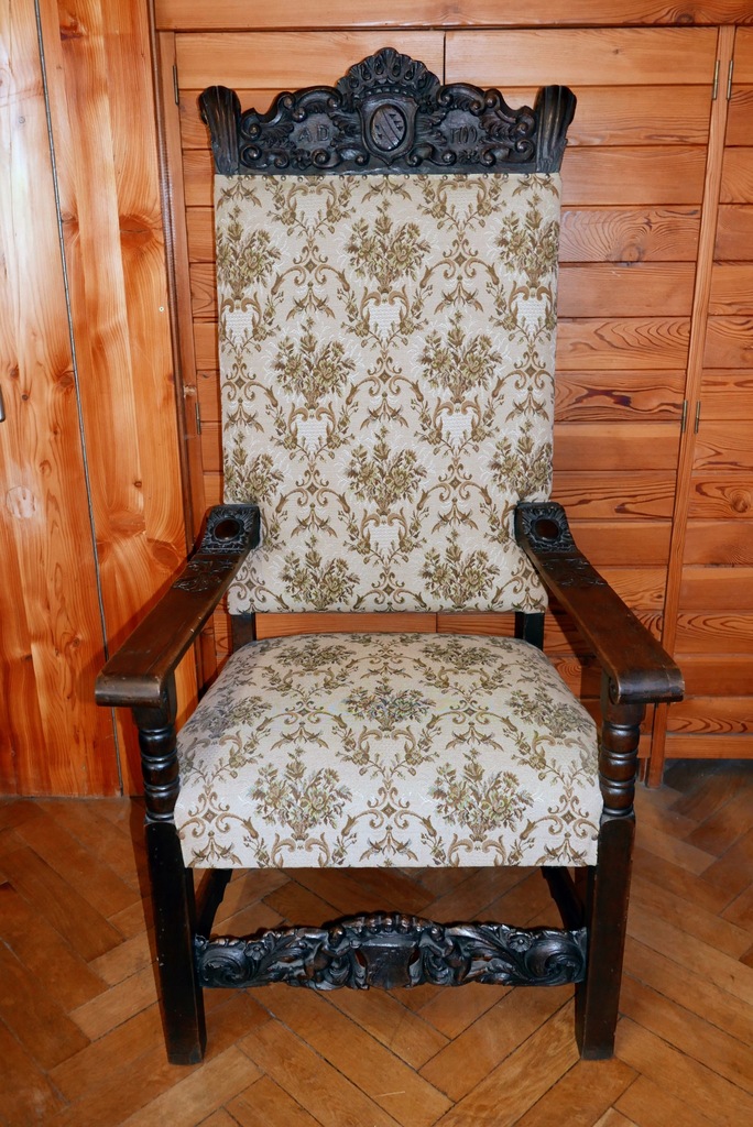 Tron, fotel, krzesło, antyk, 1709r.