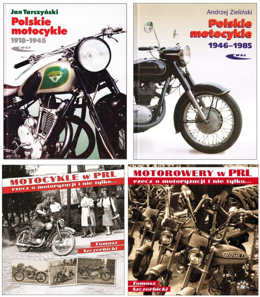 Polskie motocykle i motorowery 1918-1990 - album historia 4 książki! 24h