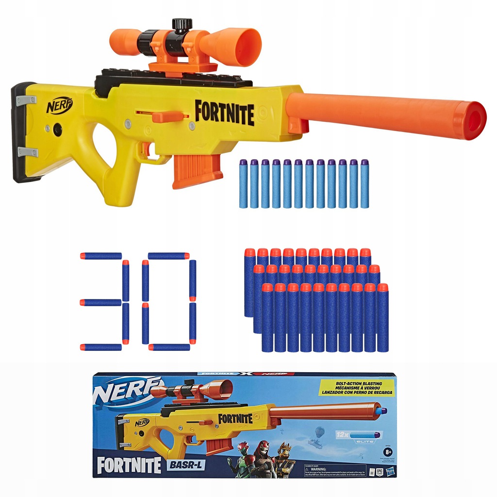 WYRZUTNIA NERF FORTNITE BASRL SNAJPERKA ZESTAW 12543208459