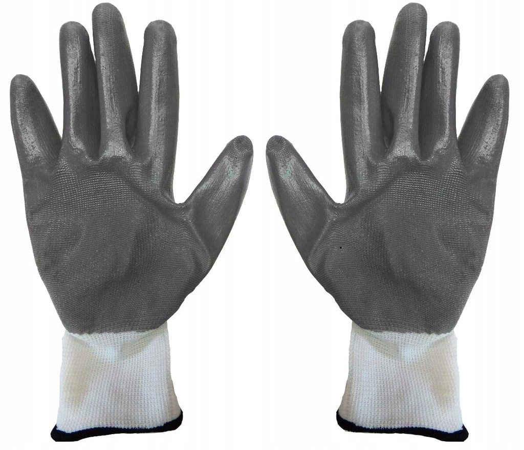 Rękawiczki dziane robocze nylon szary rozmiar 8