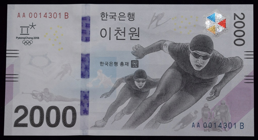 2018 Korea Połud. Olimpiada w Pekinie - 2000 won