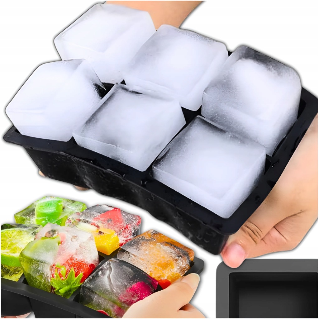 FORMA SILIKONOWA DO LODU KOSTEK FOREMKA FOREMKI NA KOSTKI SZEŚCIAN DUŻE XXL