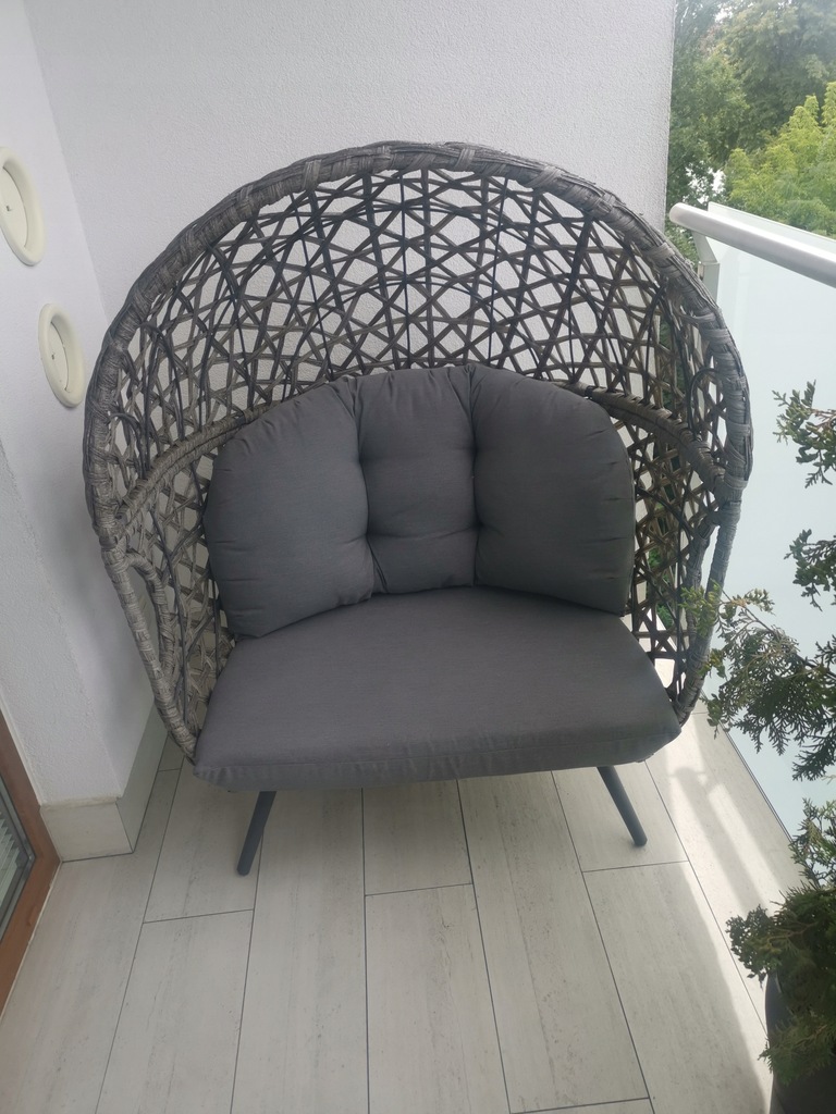 Sofa ogrodowa/balkonowa Kokon Technorattan Szara 13013280530