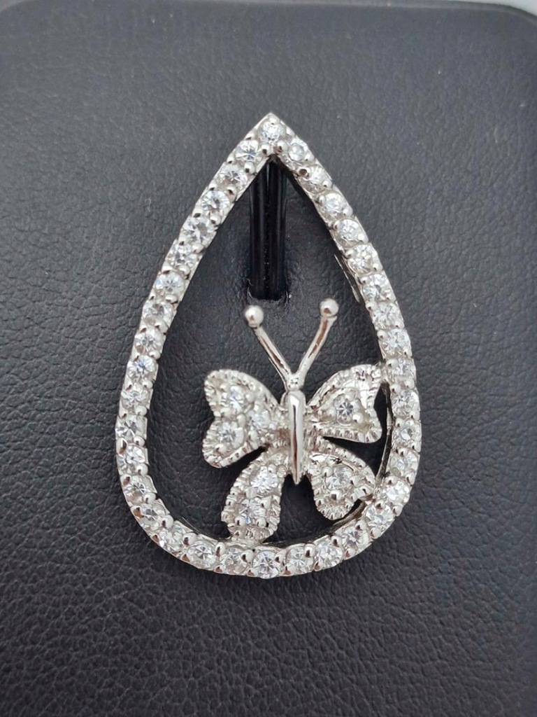 Srebrna Zawieszka Motyl z cyrkoniami P925 4,44G