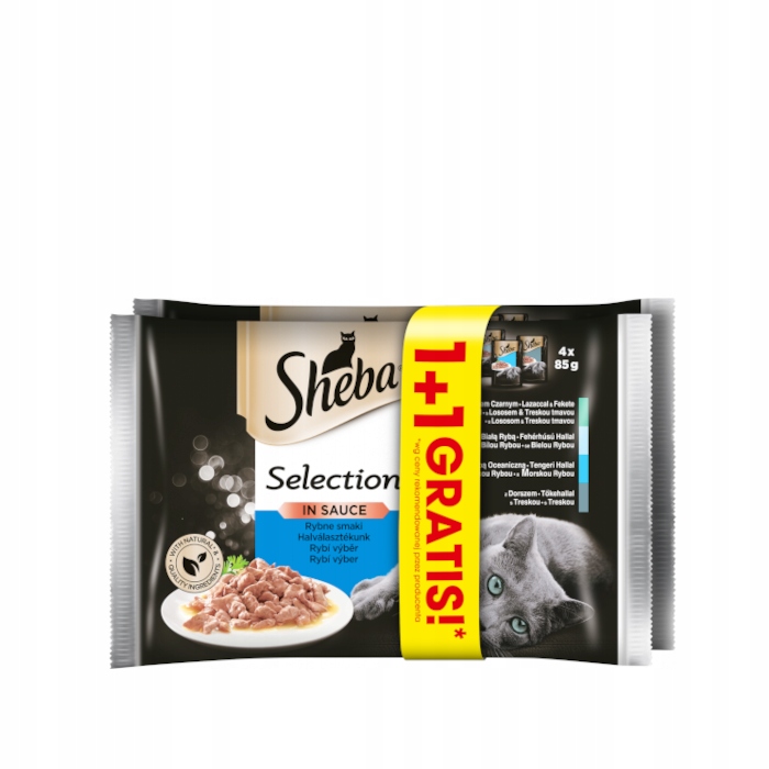 SHEBA SELECTION Smaki rybne w sosie 85g 4+4 GRATIS