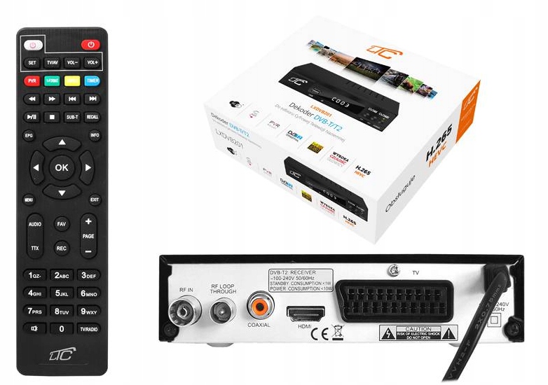 DEKODER TUNER TV NAZIEMNEJ HD DVB-T/T2 HEVC H.265