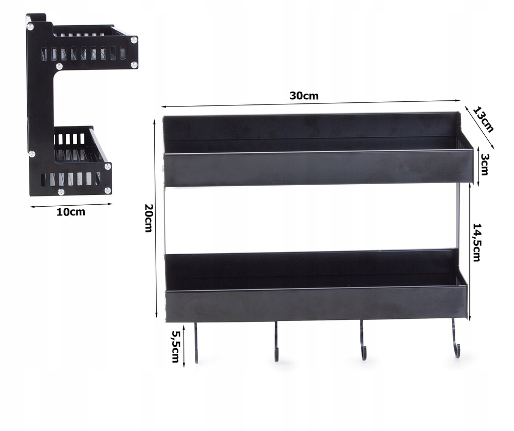Półka kuchenna wieszak wisząca ścienna podwójna