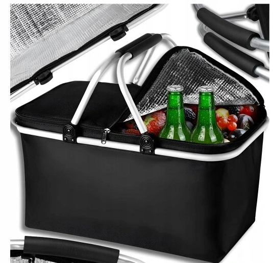 KOSZ PIKNIKOWY SKŁADANY TERMICZNY TURYSTYCZNY KOSZYK NA ZAKUPY IZOLACYJNY