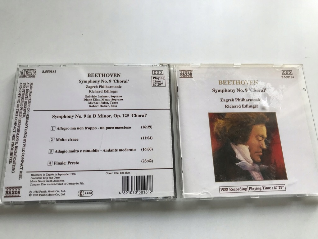 CD Beethoven Symphony No.9 Choral Zagreb Philharmonic Edlinger STAN 5+/6