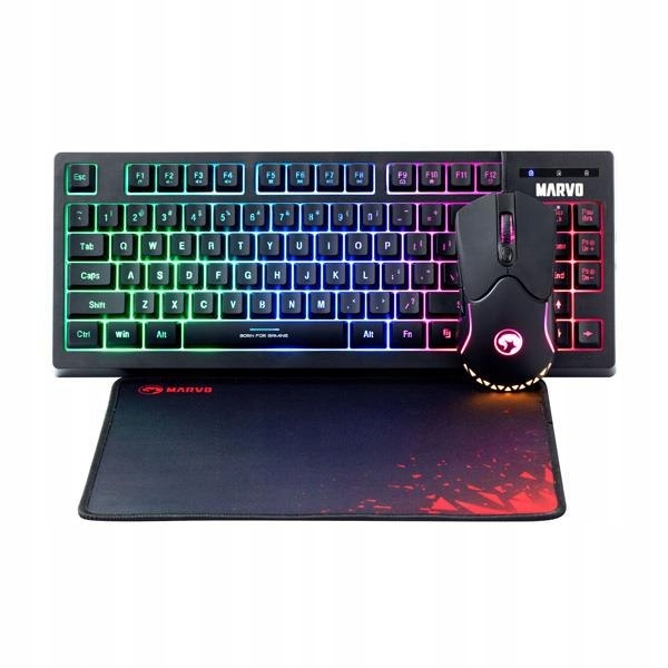 Zestaw przewodowy klawiatura + mysz + podkładka Marvo CM310 EN TKL 80%, Gam