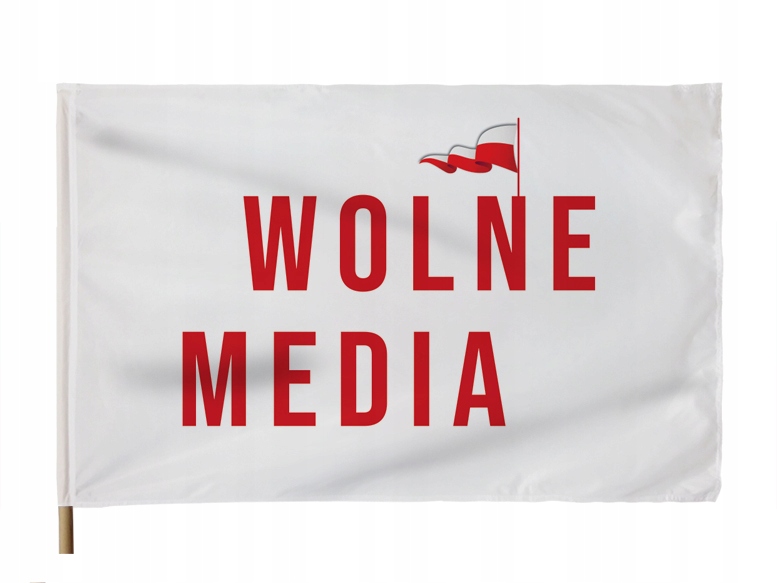 Flaga Wolne Media 110x70 cm TV zamach protest 11.1