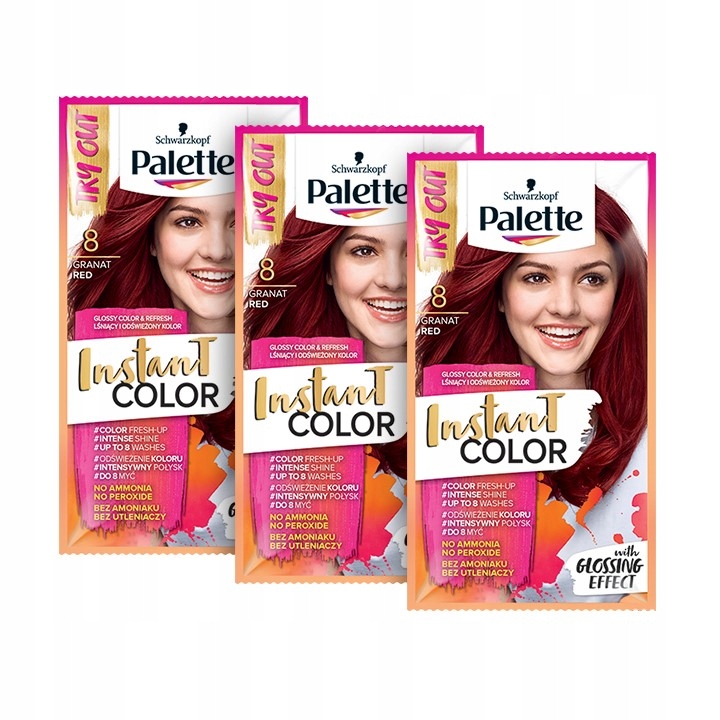 Palette Szampon Koloryzujący 08 Czerwień 8 myć x 3