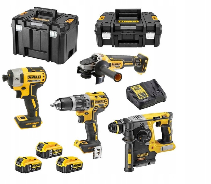 DEWALT ZESTAW COMBO BEZSZCZOTKOWY 4SZT 18V 3X5.0Ah