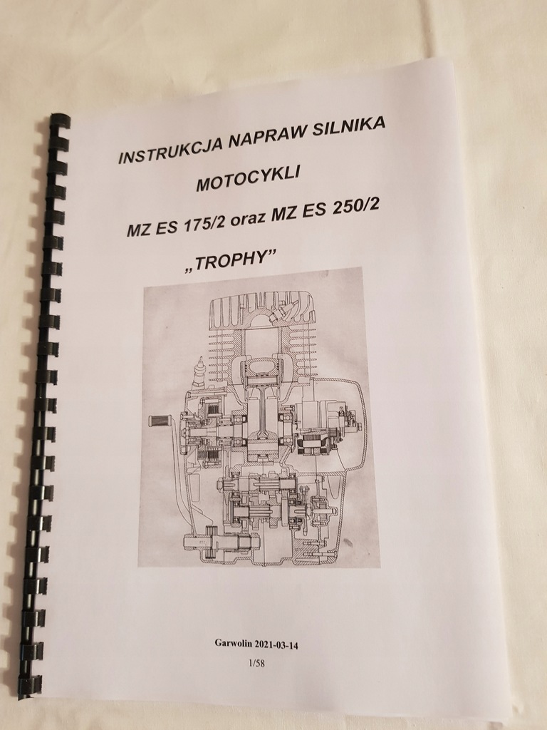 Instrukcja napraw silnika MZ ES 250 TROPHY
