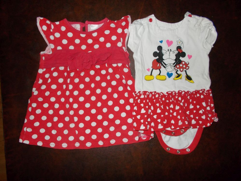 2 SZTUKI SUKIENKA I BODY 6-9 M 74 CM DISNEY MINNIE