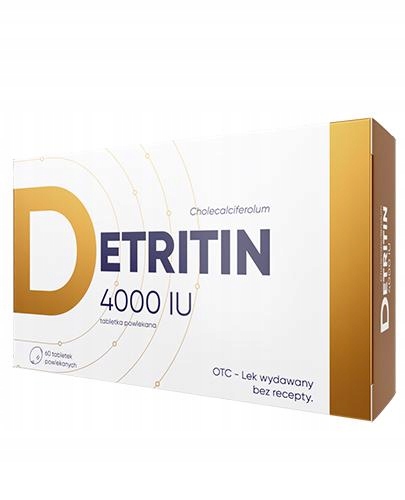 Detritin 4000 IU, niedobór witaminy D, 60 tabletek