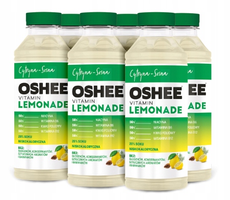 6x OSHEE Vitamin Lemonade cytryna - sosna 555 ml