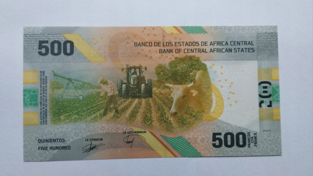 500 franków Afryka Centralna 2020 UNC