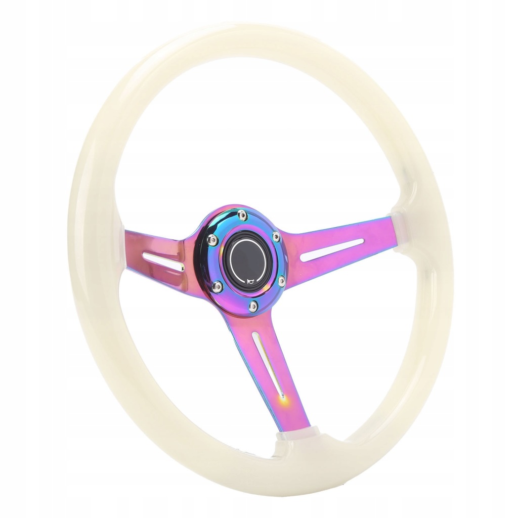 Świecąca kierownica 14 cali akrylowa biel dzienna/nocna zielona JS