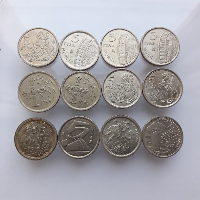 Hiszpania 5 peset zestaw monet