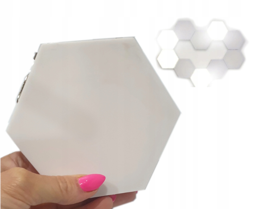 ZESTAW 10 SZT LAMPEK MODULOWYCH HEXAGON+ZASILACZ