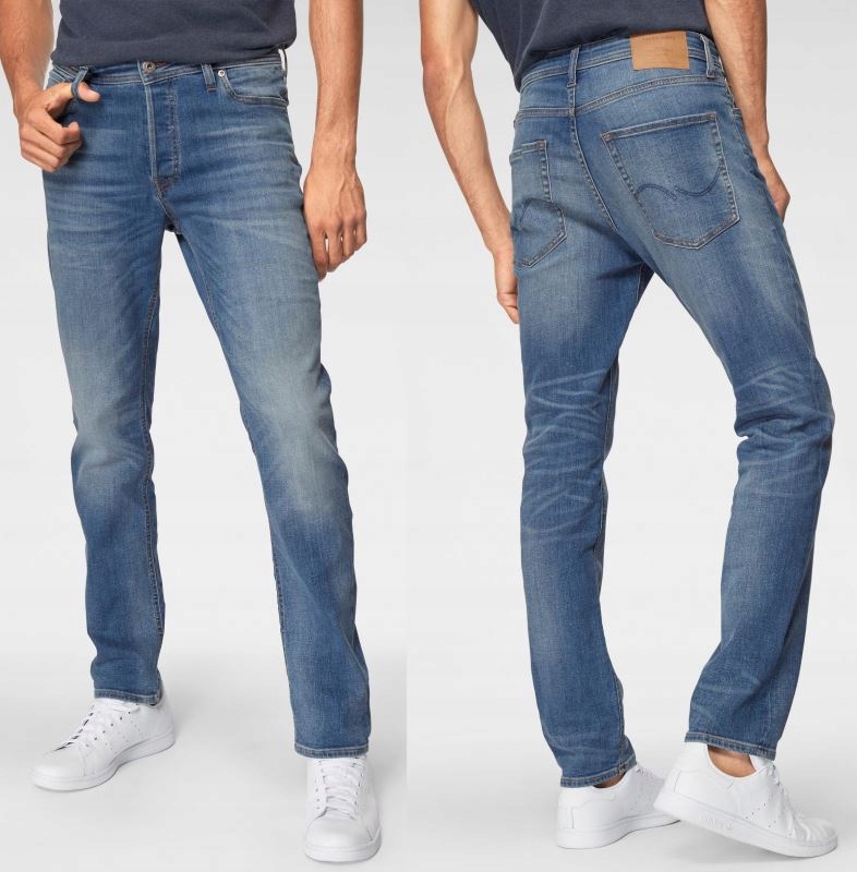 JACK&JONES NIEBIESKIE MĘSKIE SPODNIE 34/32