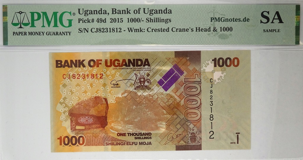 Uganda 1000 Shillings 2015 CJ8231812 PMG SAMPLE