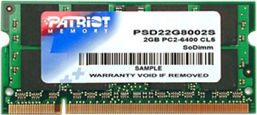 Pamięć PATRIOT SODIMM DDR2 2GB 800MHz 6CL 1.8V SIN