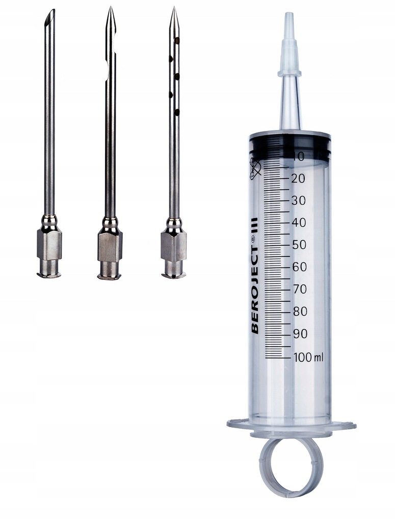Nastrzykiwarka do mięsa strzykawka 100ml + 3 igły