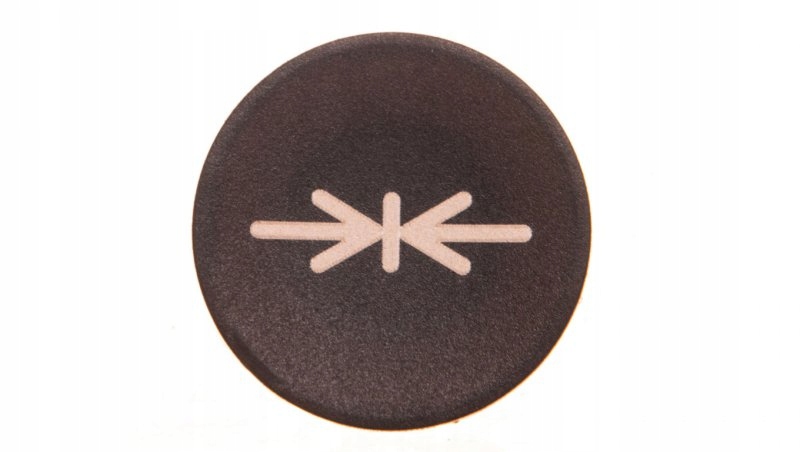 Soczewka przycisku 22mm płaska czarna z symbolem