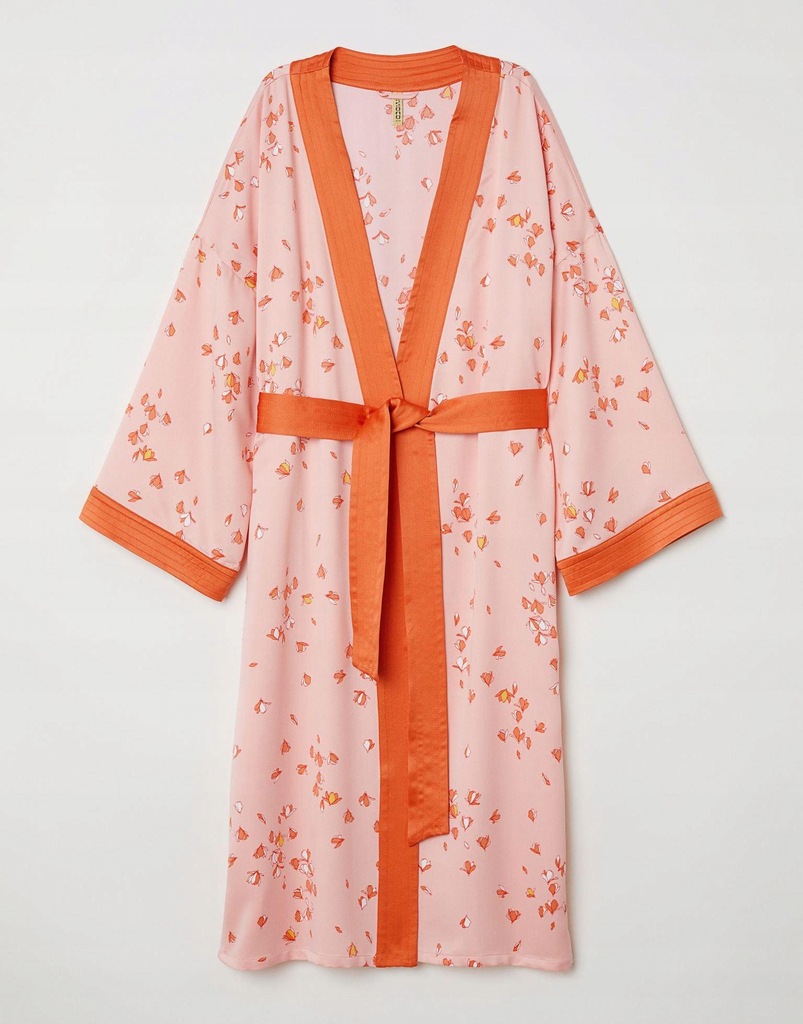 05H074 H&M__XXZ KIMONO PASEK KWIATY__M/L