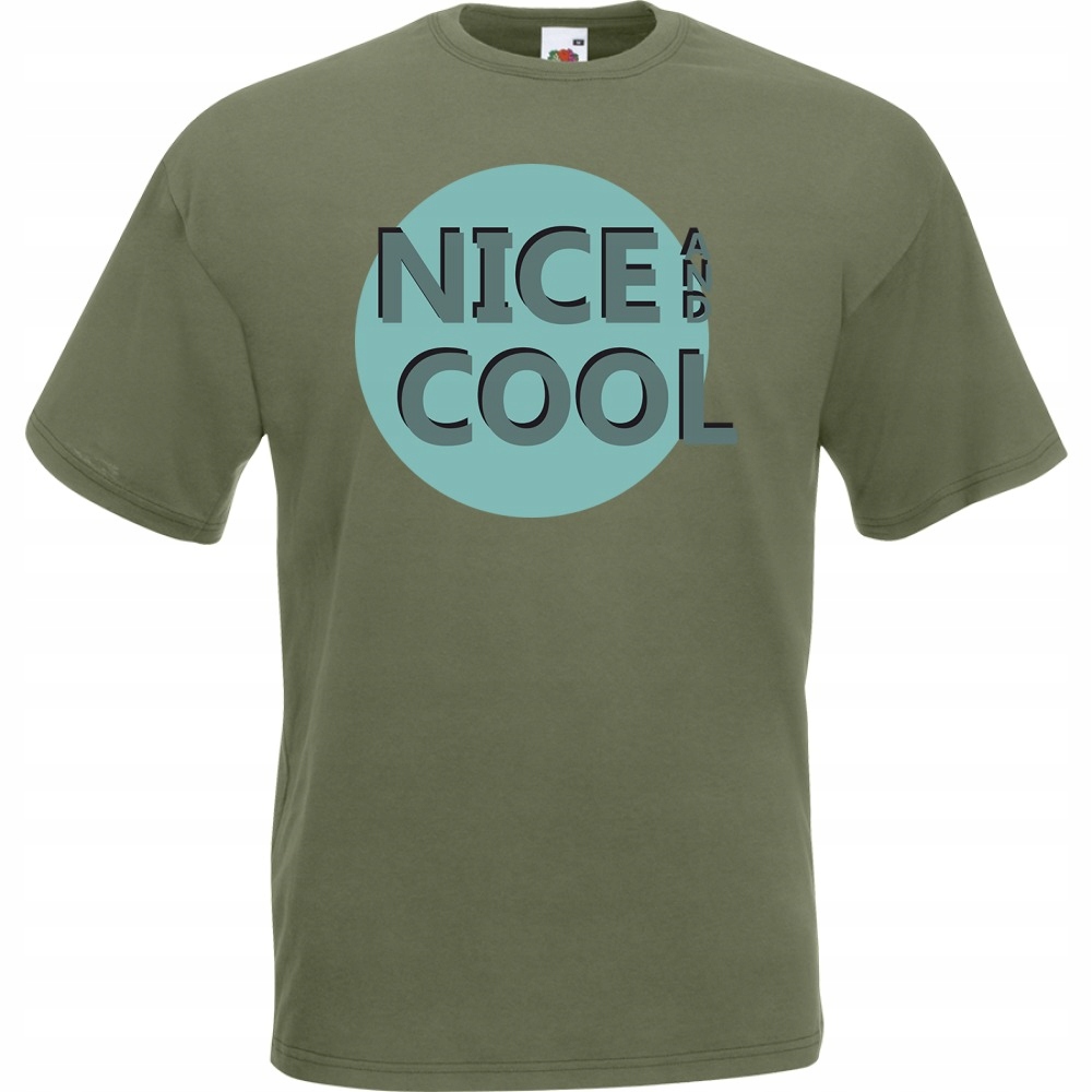 Koszulka młodzieżowa nice and cool XL oliwkowa