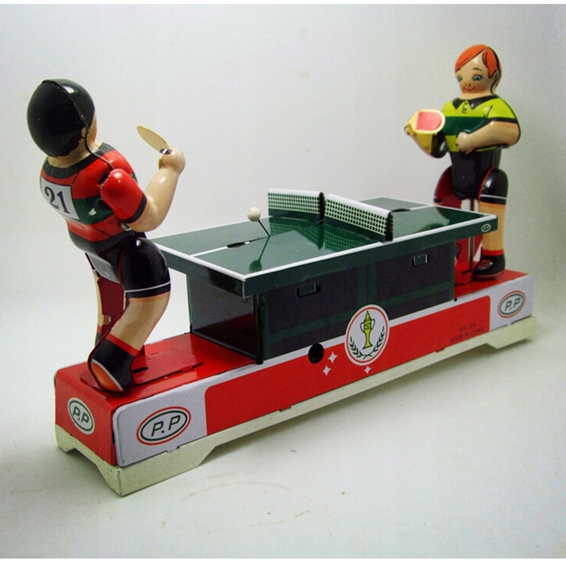 Funny Playing Ping Pong Collectible Tin Toys,
