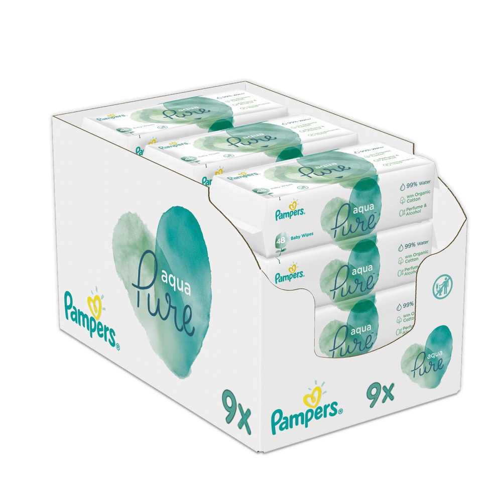 Купить Салфетки Pampers Aqua Pure 9 x 48 шт.: отзывы, фото, характеристики в интерне-магазине Aredi.ru