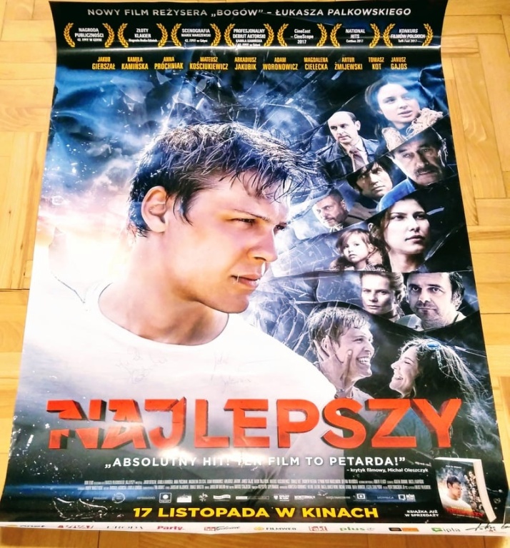 Oryginalny plakat filmu "Najlepszy" z autografami.