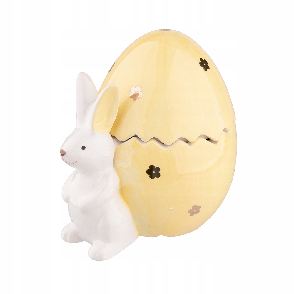 Porcelanowa Figurka - Zając z żółtym jajkiem