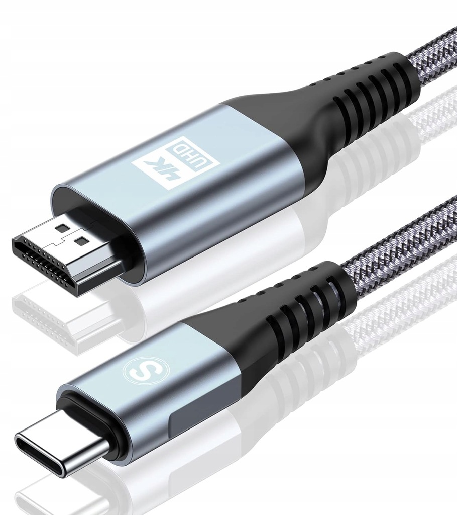 AVIBREX AC-03 KABEL USB-C DO HDMI 4K 2 METROWE NYLONOWY SZARY