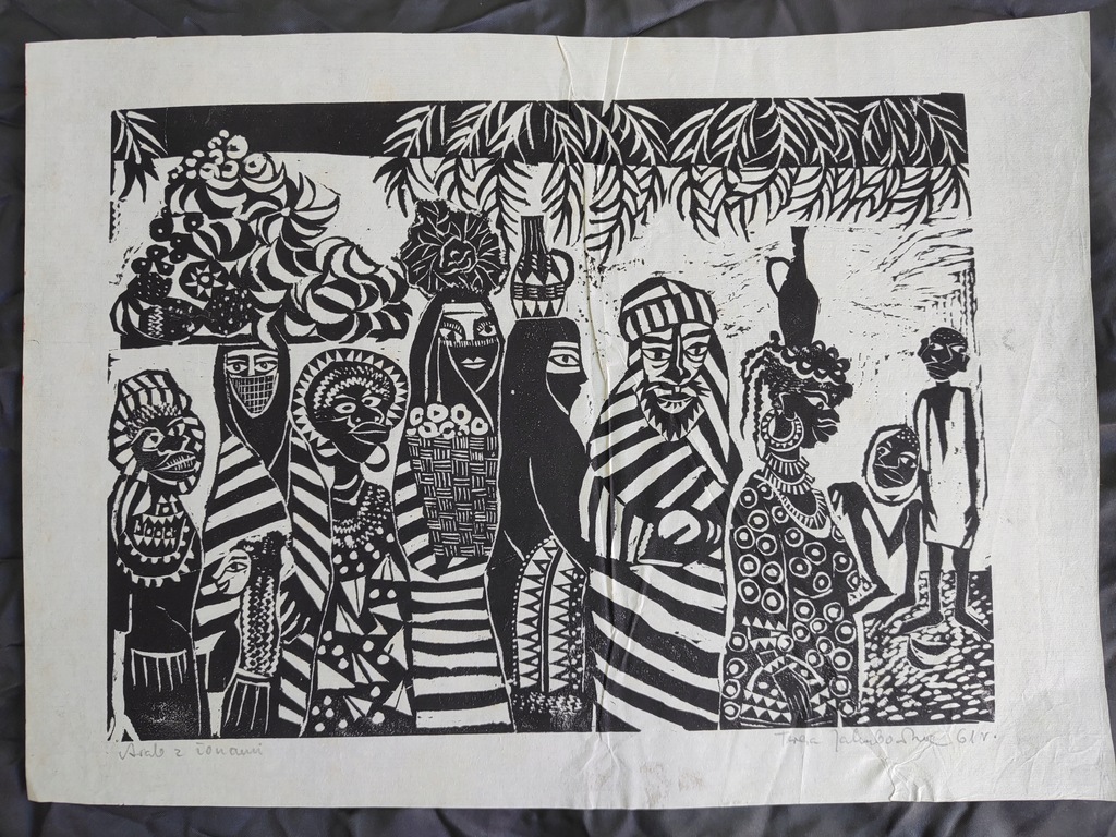 Obraz grafika Teresa Jakubowska ,,Arab z żonami"