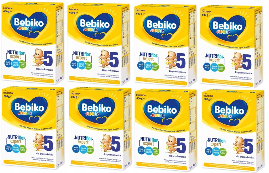 8x Mleko Bebiko Junior 5 dla Przedszkolaka 600g