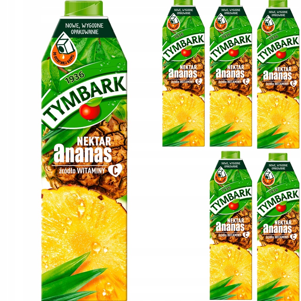 Tymbark Nektar Ananas Sok Napój Witaminy 6x1l