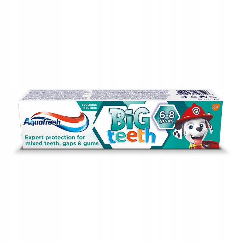 Aquafresh Big Teeth Pasta do zębów z fluorkiem 6-8 lat